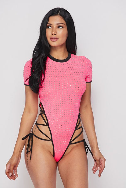 She Ready Bodysuit Top - Pink