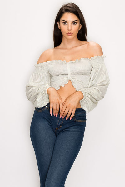 Leslie Off The Shoulder Crop Top