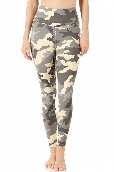 Camo Ready High Waisted Leggings - Grey