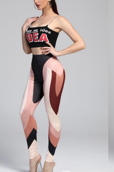 Tammy Printed Leggings - Burgundy